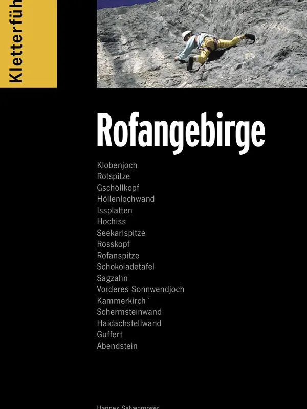 Buchdeckel für Alpinkletterführer Rofan