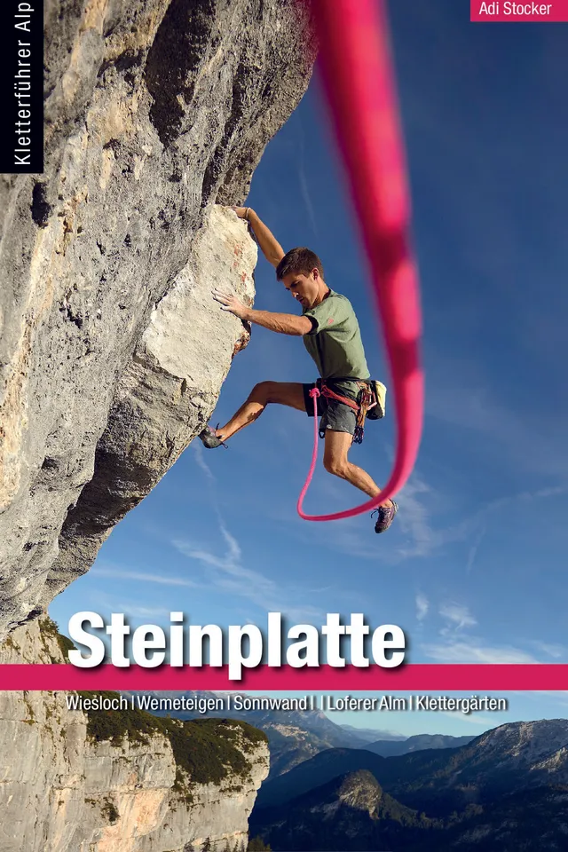 Buchdeckel für Alpinkletterführer Steinplatte
