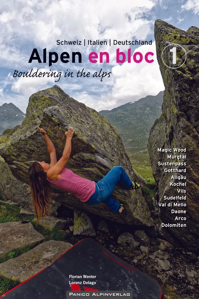 Buchdeckel für Boulderführer Alpen en bloc - Band 1: Deutschland - Schweiz - Italien