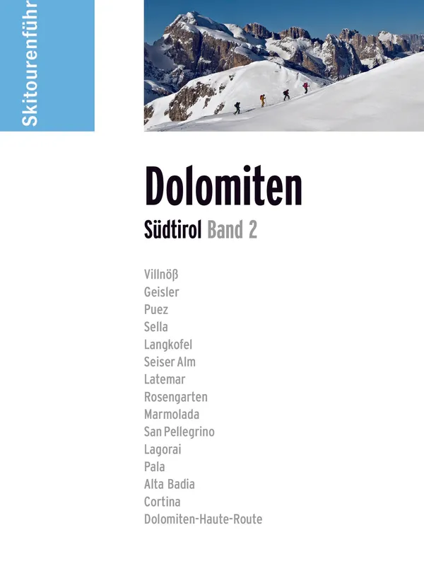 Buchdeckel für Skitourenführer - Südtirol Band 2 - Dolomiten